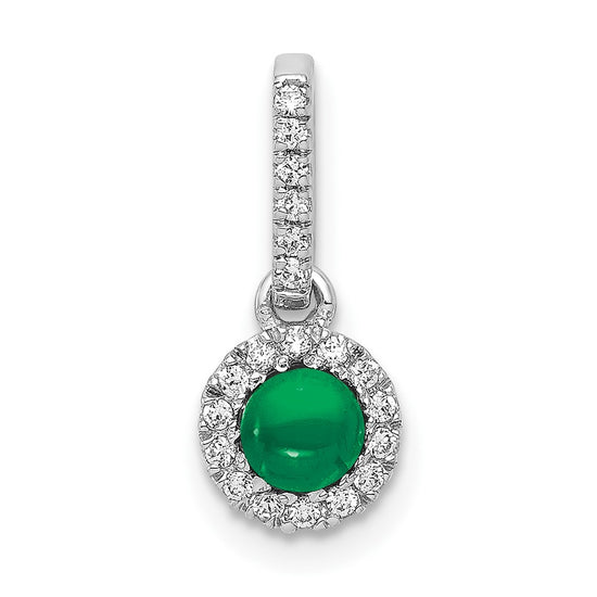Cabochon Gemstone & Diamond Halo Pendants
