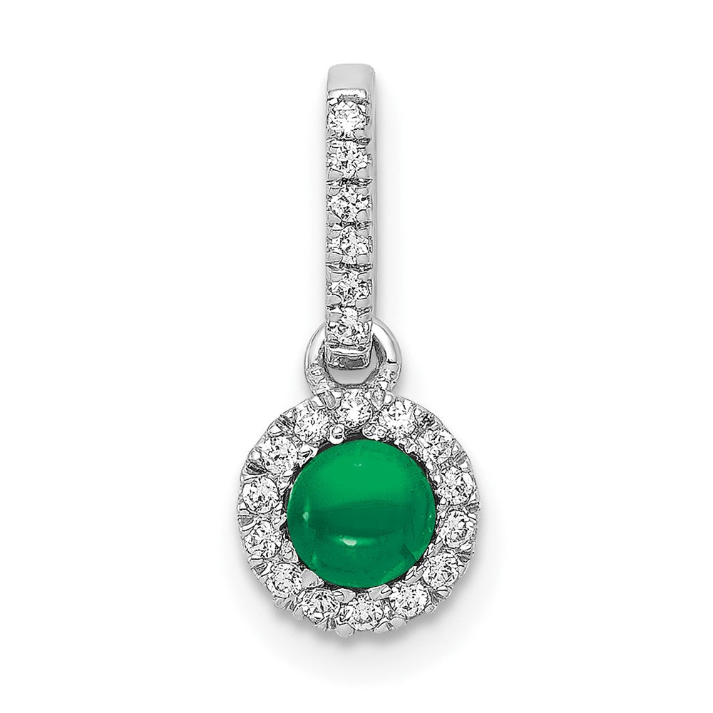 Cabochon Gemstone & Diamond Halo Pendants