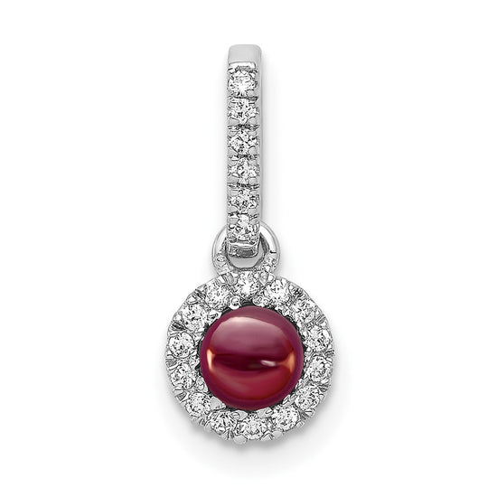 Cabochon Gemstone & Diamond Halo Pendants