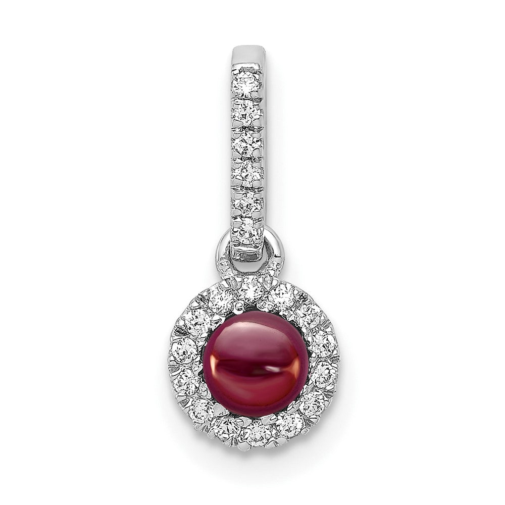 Cabochon Gemstone & Diamond Halo Pendants