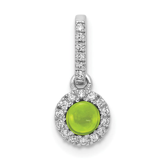 Cabochon Gemstone & Diamond Halo Pendants