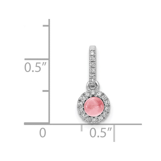 Cabochon Gemstone & Diamond Halo Pendants