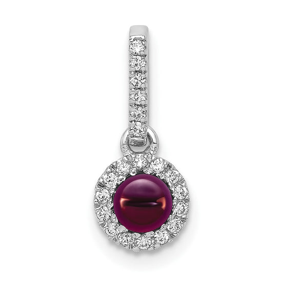 Cabochon Gemstone & Diamond Halo Pendants