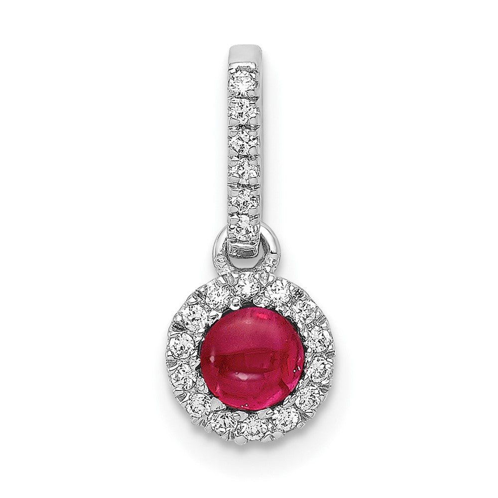 Cabochon Gemstone & Diamond Halo Pendants