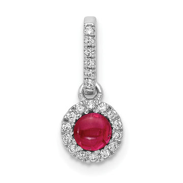 Cabochon Gemstone & Diamond Halo Pendants