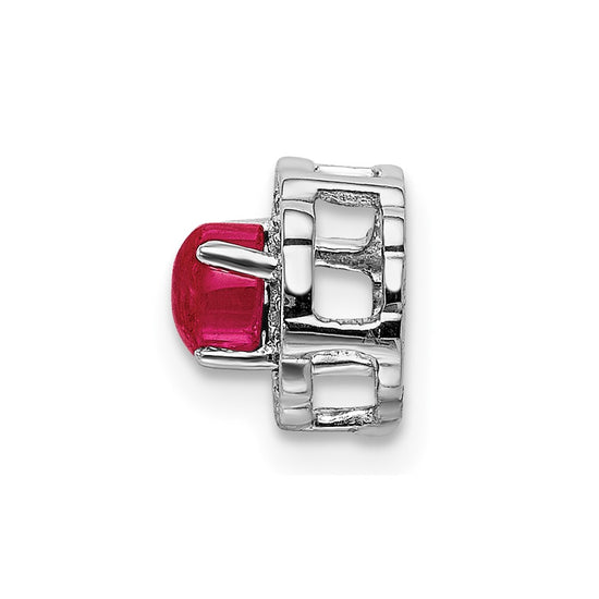 Cabochon Gemstone and Diamond Halo Chain Slides