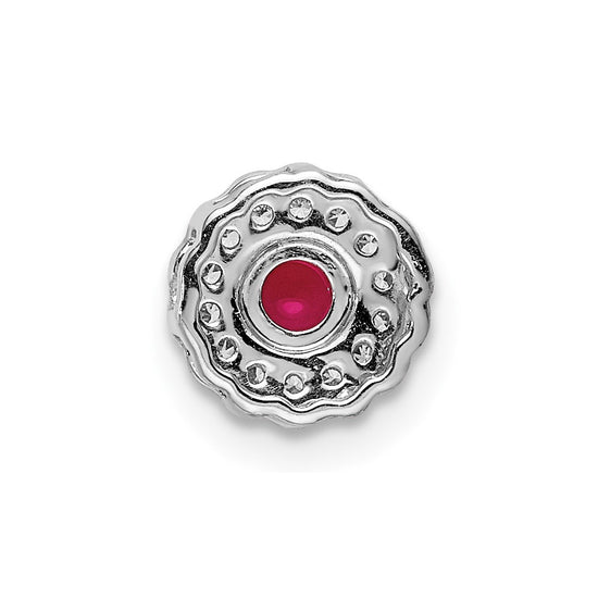 Cabochon Gemstone and Diamond Halo Chain Slides