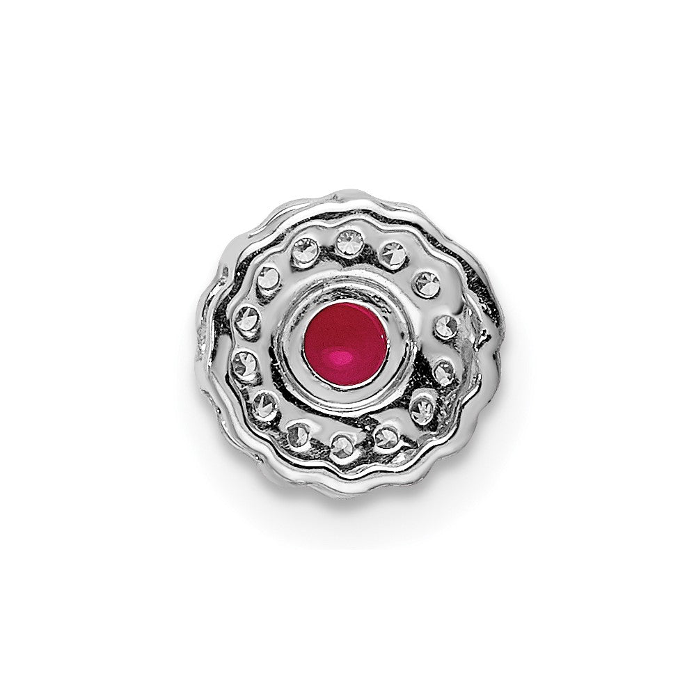 Cabochon Gemstone and Diamond Halo Chain Slides
