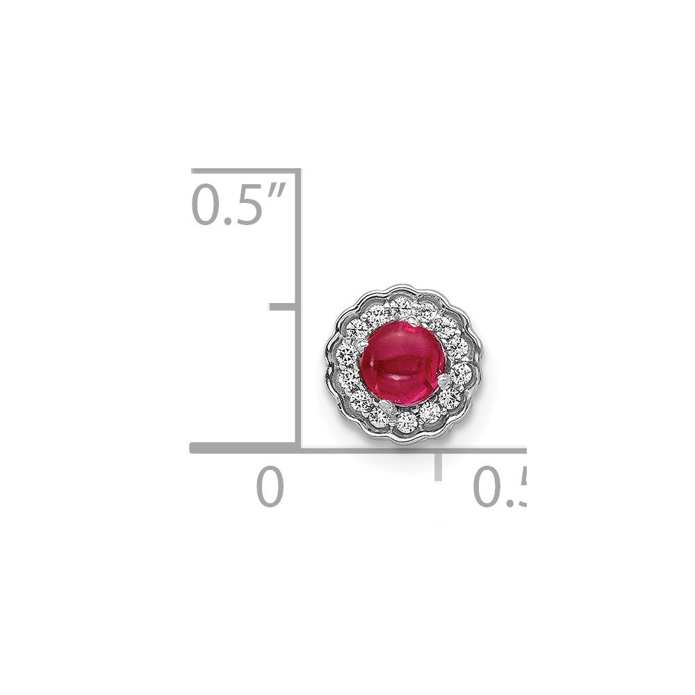 Cabochon Gemstone and Diamond Halo Chain Slides