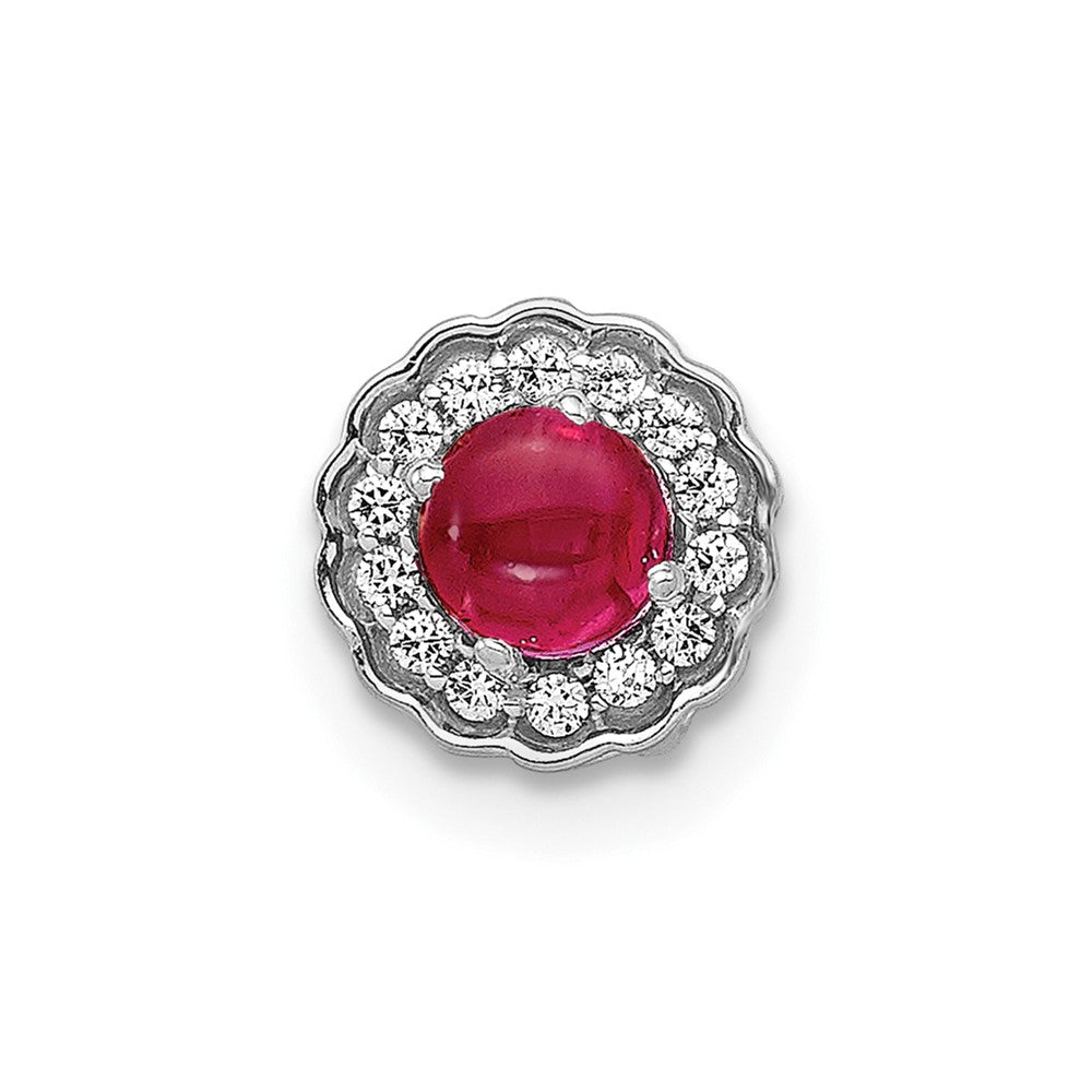 Cabochon Gemstone and Diamond Halo Chain Slides