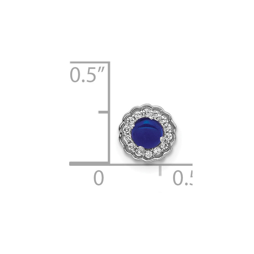 Cabochon Gemstone and Diamond Halo Chain Slides