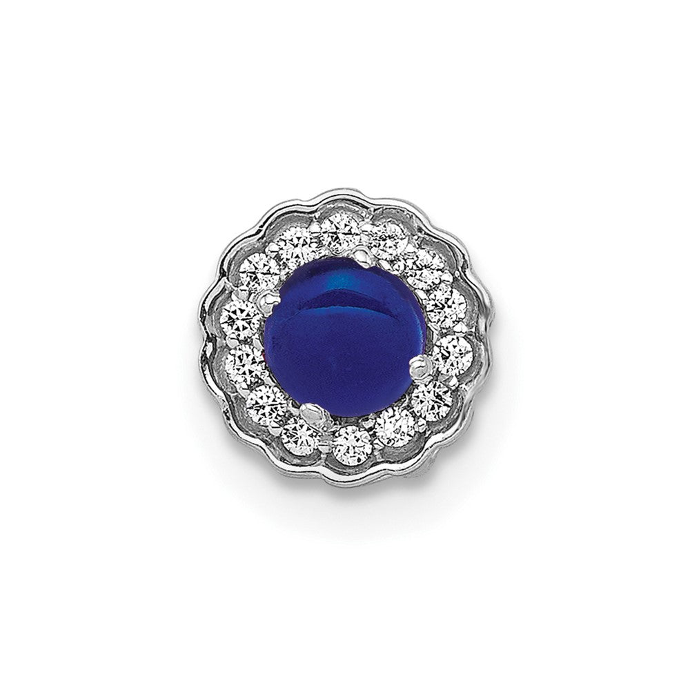 Cabochon Gemstone and Diamond Halo Chain Slides