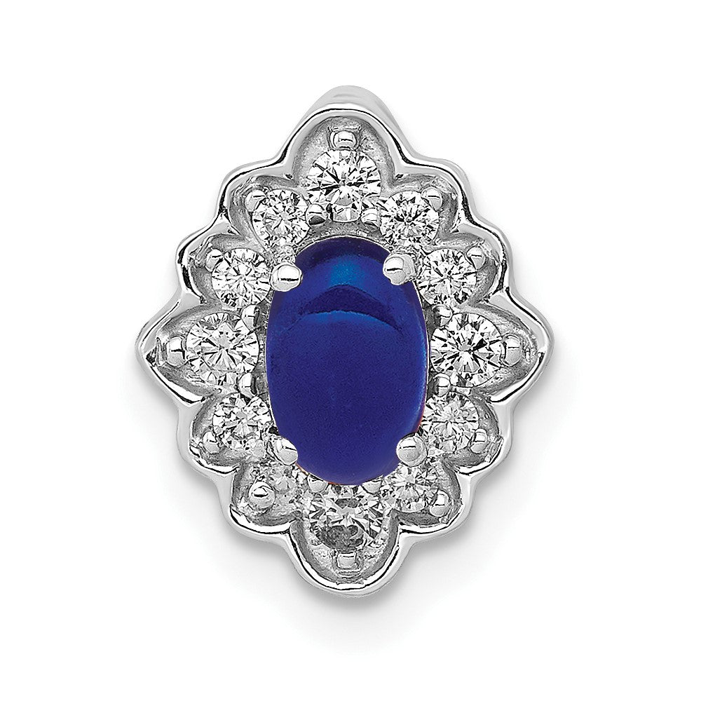 Cabochon Gemstone & Diamond Halo Chain Slides