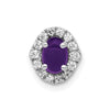Cabochon Gemstone & Diamond Halo Chain Slides