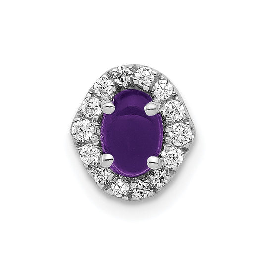 Cabochon Gemstone & Diamond Halo Chain Slides