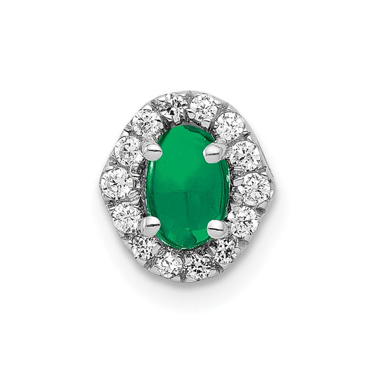 Cabochon Gemstone & Diamond Halo Chain Slides