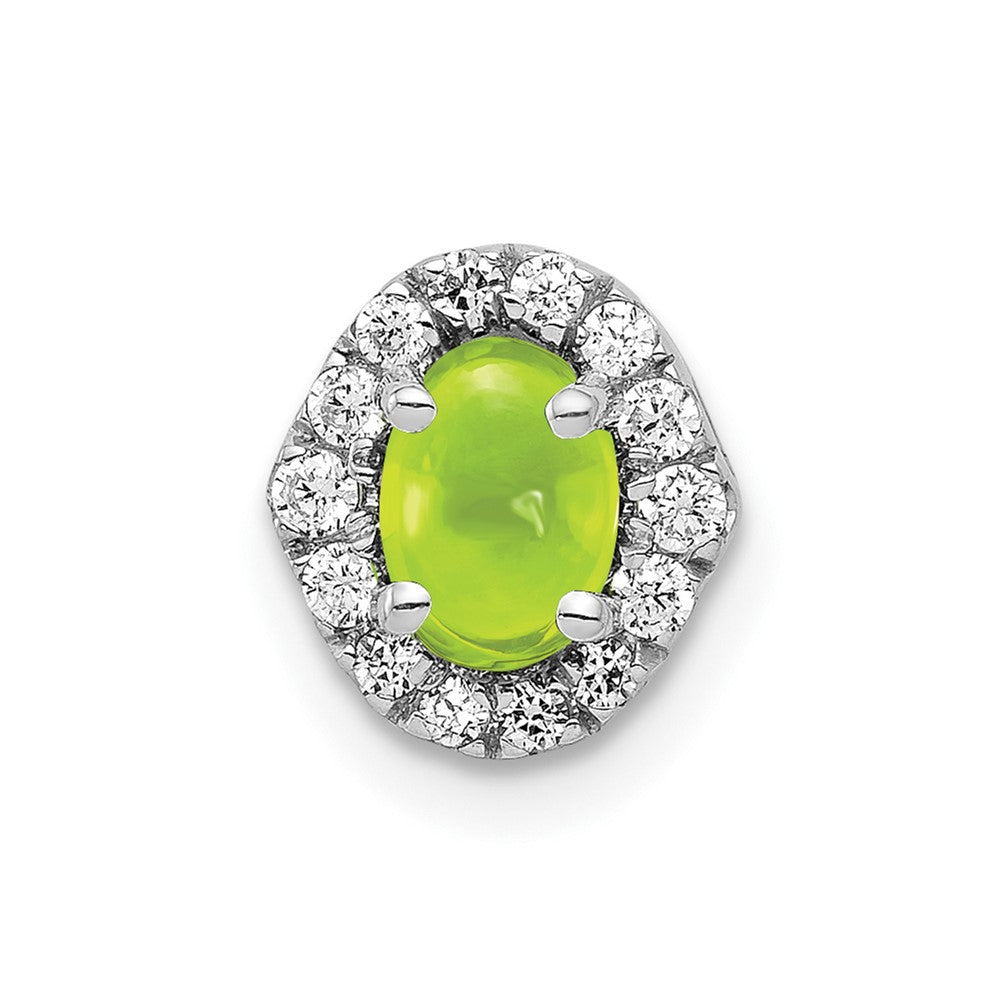 Cabochon Gemstone & Diamond Halo Chain Slides
