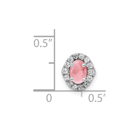 Cabochon Gemstone & Diamond Halo Chain Slides