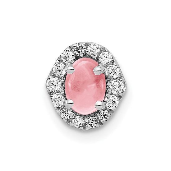 Cabochon Gemstone & Diamond Halo Chain Slides
