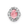 Cabochon Gemstone & Diamond Halo Chain Slides