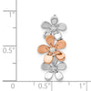 14k Rose and White Gold 1/10 carat Diamond Three Flower Chain Slide