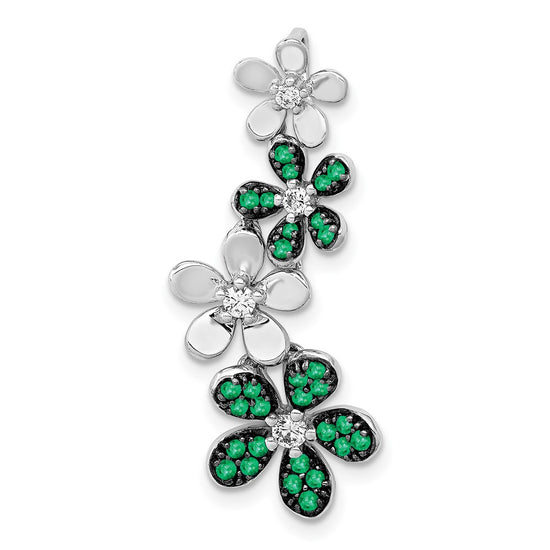 Gemstone & Diamond Four Flowers Chain Slides