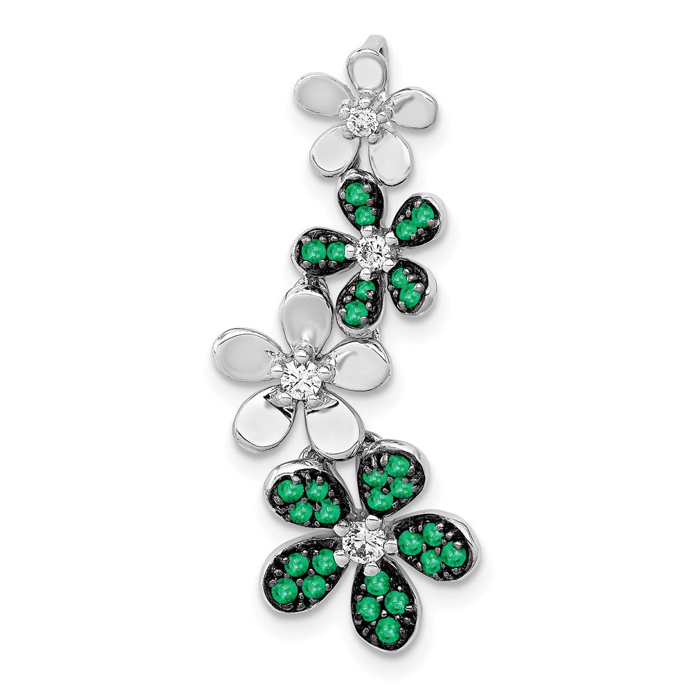 Gemstone & Diamond Four Flowers Chain Slides