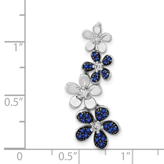 Gemstone & Diamond Four Flowers Chain Slides