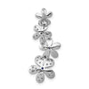 14k White Gold Diamond and .19 Sapphire Four Flowers Chain Slide