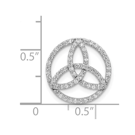 14k White Gold 1/3 carat Diamond Celtic Circle Chain Slide