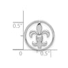 14k White Gold Diamond Fleur De Lis in Circle Chain Slide