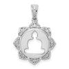 14k White Gold 1/6 carat Diamond Buddha Pendant