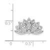 14k White Gold 1/5 carat Diamond Lotus Flower Chain Slide