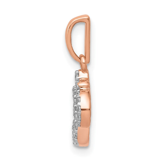 14k Rose Gold 1/10 carat Diamond Om Symbol Pendant