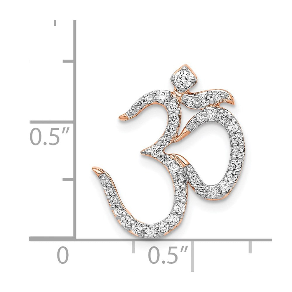 14k Rose Gold 1/3 carat Diamond Om Symbol Chain Slide