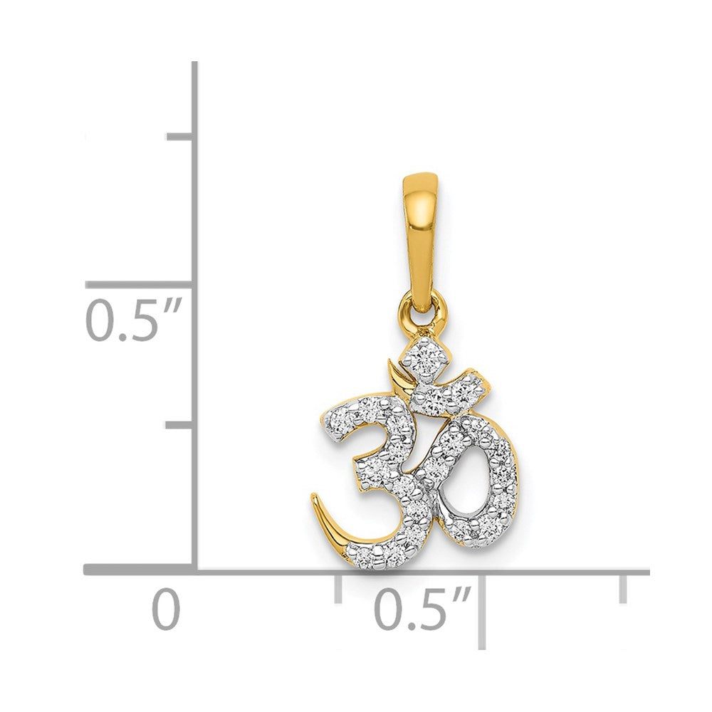 14k 1/6 carat Diamond Om Symbol Pendant