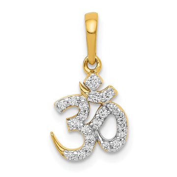 14k 1/6 carat Diamond Om Symbol Pendant