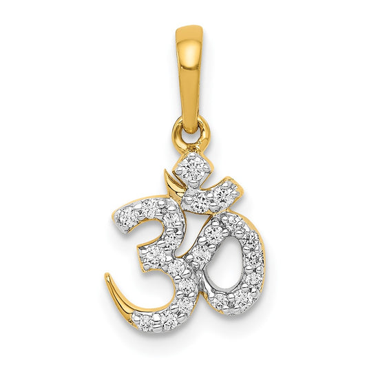 14k 1/6 carat Diamond Om Symbol Pendant