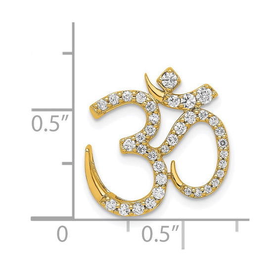 14k 3/8 carat Diamond Om Symbol Chain Slide