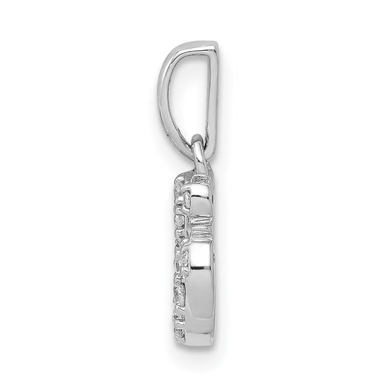 14k White Gold 1/10 carat Diamond Om Symbol Pendant