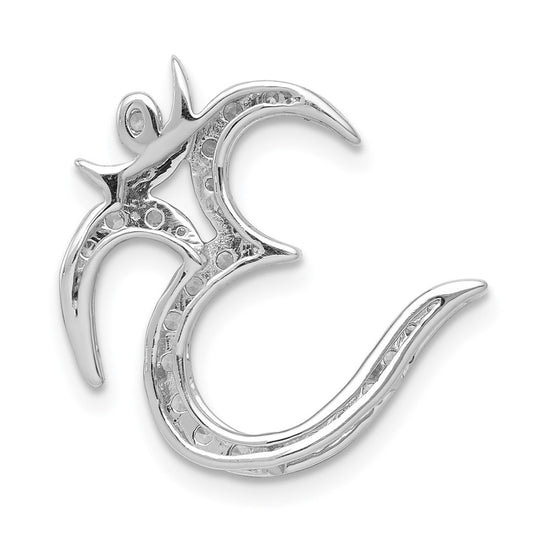 14k White Gold 3/8 carat Diamond Om Symbol Chain Slide