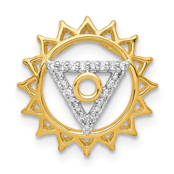 14k 1/10 carat Diamond Vishuddha/Throat Chakra Chain Slide