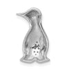 14k White Gold with Black Rhodium Diamond Penguin Chain Slide