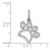 14k White Gold 1/4 carat Diamond Paw Print Pendant