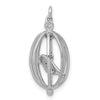14k White Gold Diamond Bird in Cage Pendant