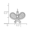 14k White Gold Diamond Racquets and Ball Pendant