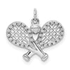 14k White Gold Diamond Racquets and Ball Pendant