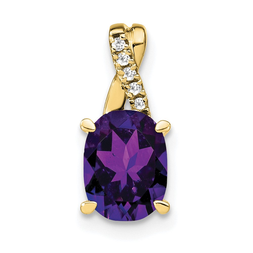 Oval Gemstone & Diamond Pendants