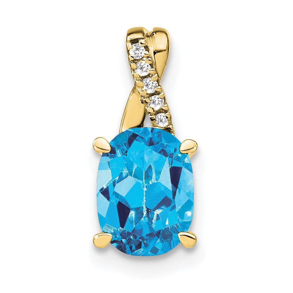 Oval Gemstone & Diamond Pendants