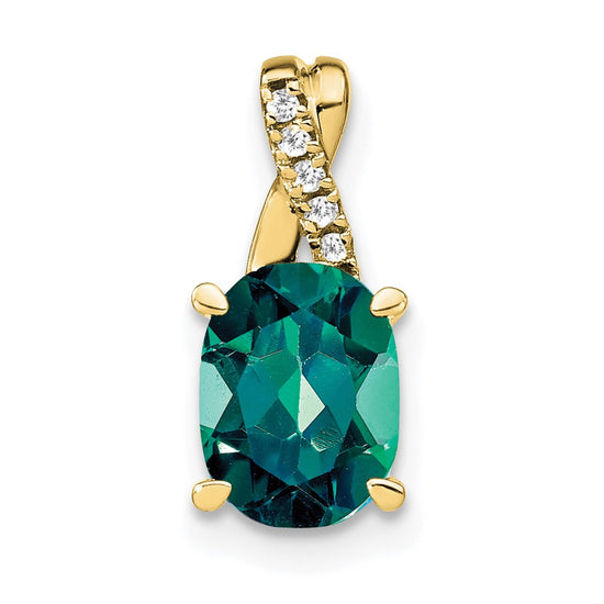 Oval Gemstone & Diamond Pendants